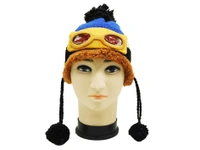 KIDS WOOLEN CAP WITH INSIDE FURR & DORI COLOR - MULTI COLOR N MULTI DESIGN SIZE - FREE SIZE - free, 6