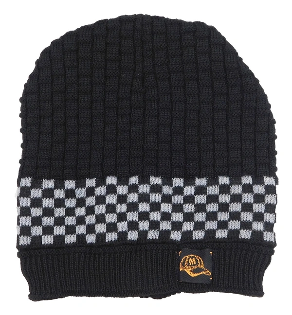 MENS HALF BEANIE CAPS INSIDE WOOLEN FURR MIX COLOR PACK ONLY  - free, 6