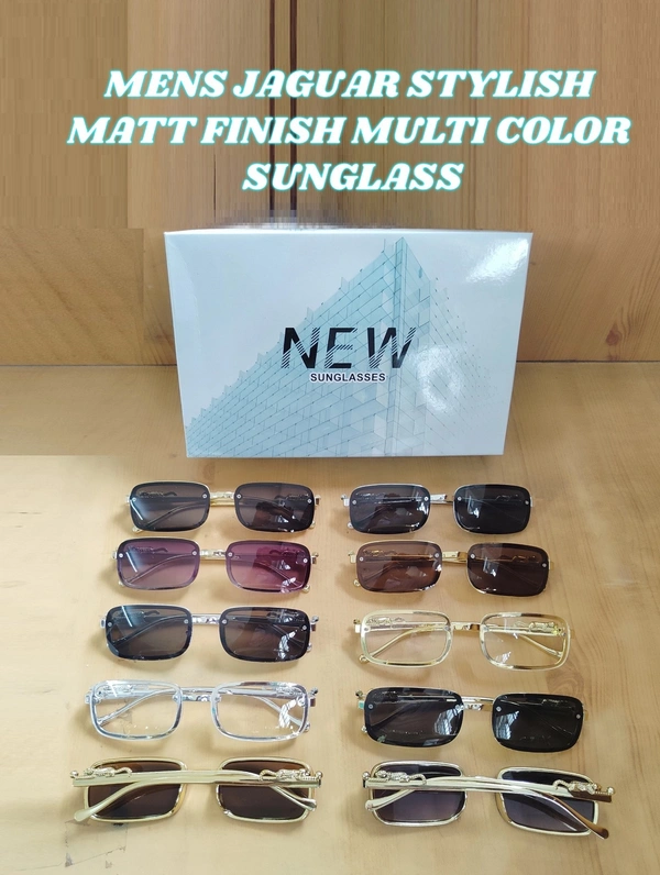 MENS JAGUAR STYLISH MATT FINISH MULTI COLOR SUNGLASS - FREE, 12