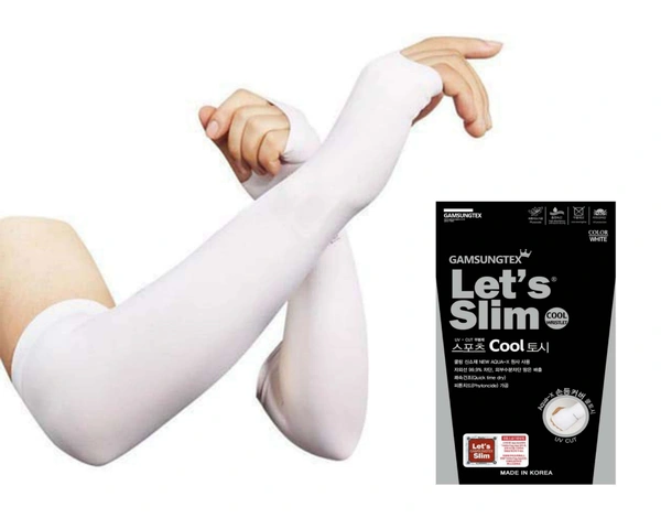 Arm Sleeves For Men And Women White Colour, Made Up Of Polyamide And Spandex Material - 12