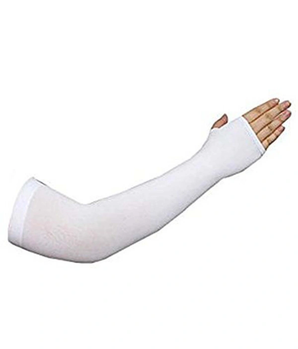 Arm Sleeves For Men And Women White Colour, Made Up Of Polyamide And Spandex Material - 12