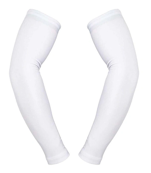 Arm Sleeves For Men And Women White Colour, Made Up Of Polyamide And Spandex Material - 12