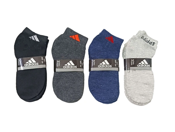 Boys  Branded Anklet  Socks, Mix Color Pack (Pack  Of 12 Pairs) Size 9-11 - 12