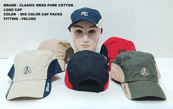 Brand - Classic Mens Pure Cotton Logo Cap Color - Mix Color Cap Packs Caps Fitting - Velcro - 12