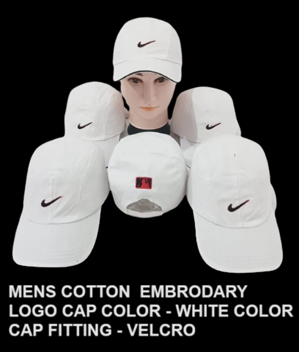 Mens Cotton Embrodary Caps Colour White Colour  Feeting Type Velcro - 6