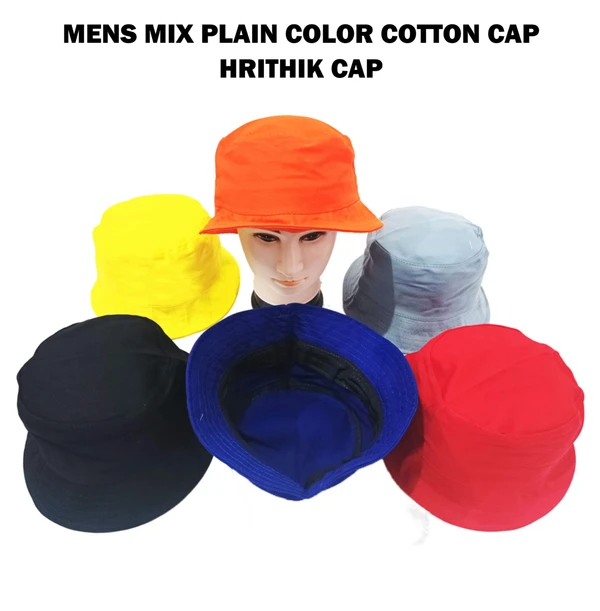 Mens Cotton Material Round Bucket Cap Color - Mix Color Pack - 24