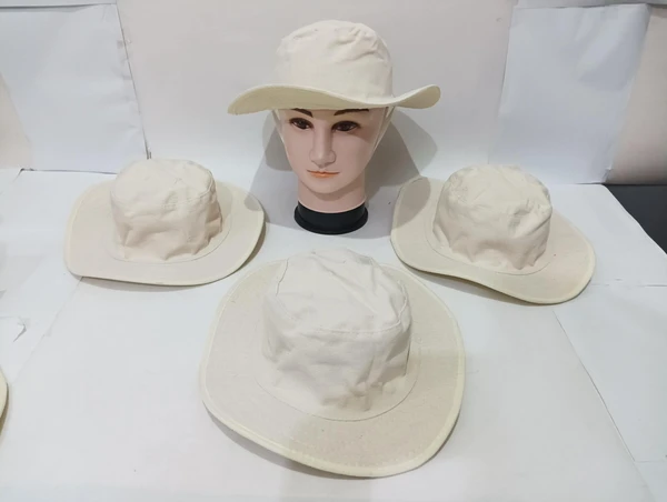 Umpire Cream Color Cotton Hat - 24