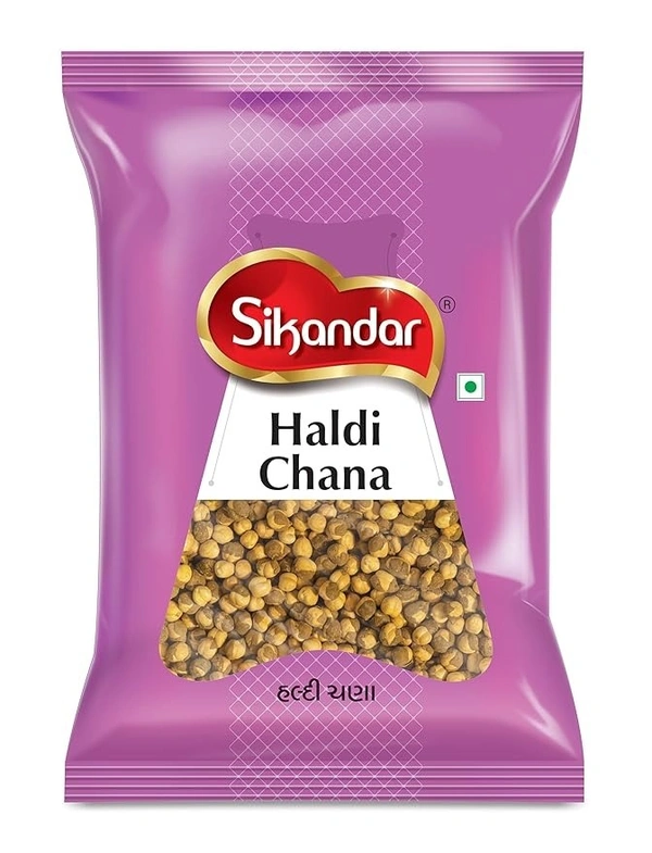 Sikandar  Premium Roasted Haldi Chana (Turmeric Whole Chickpeas with Husk) 400g - Foil Pack