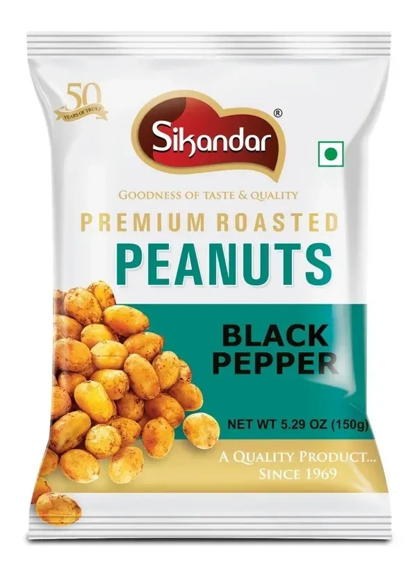 Sikandar  Combo of  Chatpata, Tandoori, Sweet Chilli, Black Pepper Flavour Peanuts  - Foil Pack