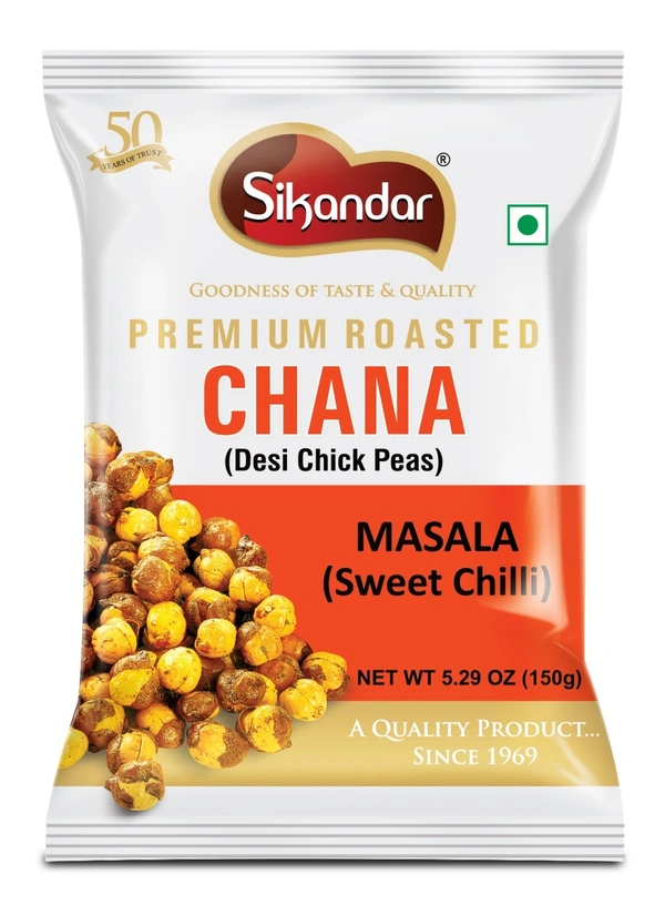 Sikandar Premium Roasted Masala Chana (Sweet Chilli) 150g  - Foil Pack