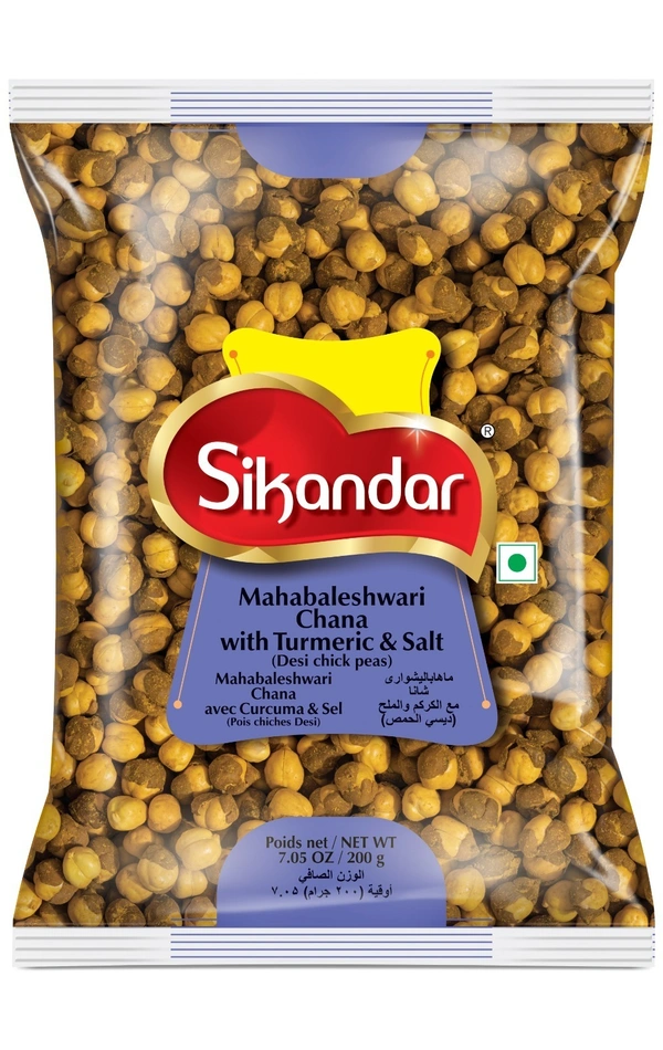 Sikandar Premium Roasted Mahabaleshwari Chana (Turmeric & Salt) 200g - Foil Pack