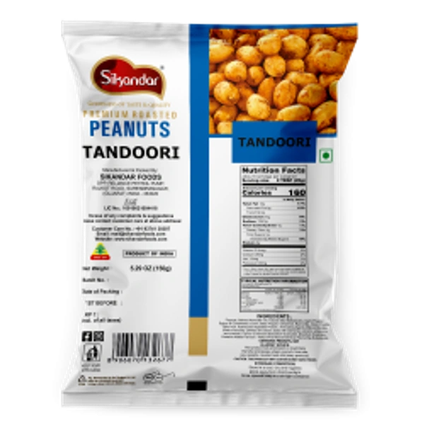 Sikandar Premium Roasted Peanuts Tandoori Flavour  - Foil Pack