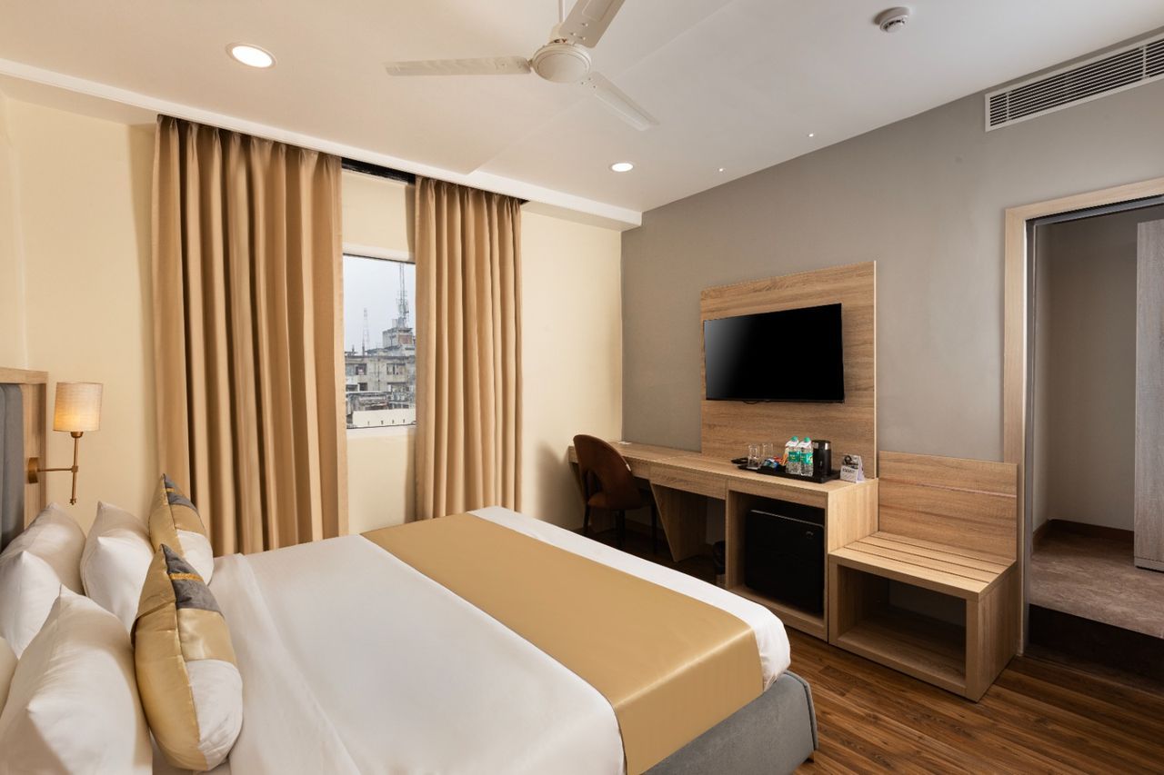 Luxury hotel room furniture setup designed by Ferris Furniture for Capoors Hotel in Hazratganj, Lucknow