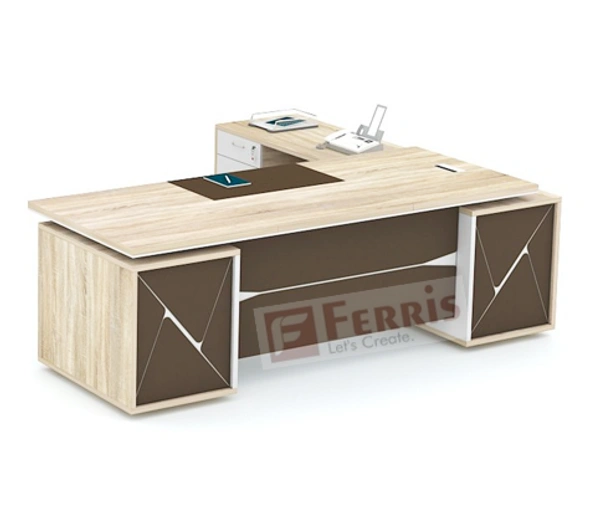 OFFICE TABLE WITH FIX SIDE PEDESTAL AND SIDE UNIT FP-MD-09