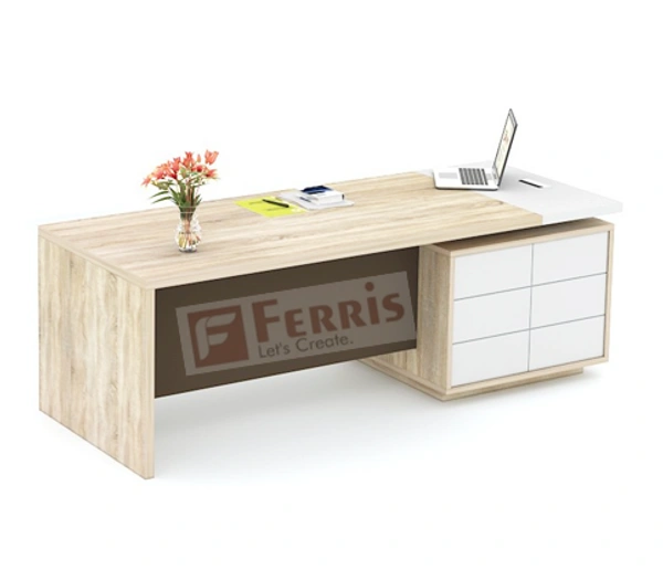 OFFICE TABLE WITH FIX SIDE PEDESTAL FP-MD-10