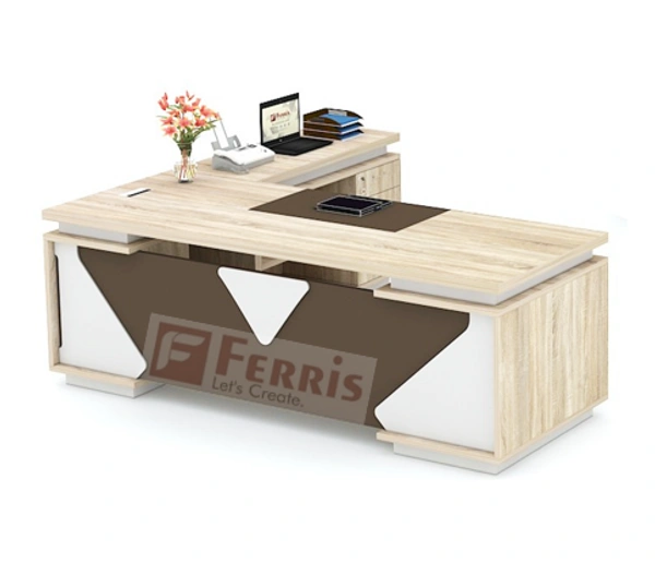 OFFICE TABLE WITH FIX SIDE PEDESTAL AND SIDE UNIT FP-MD-12