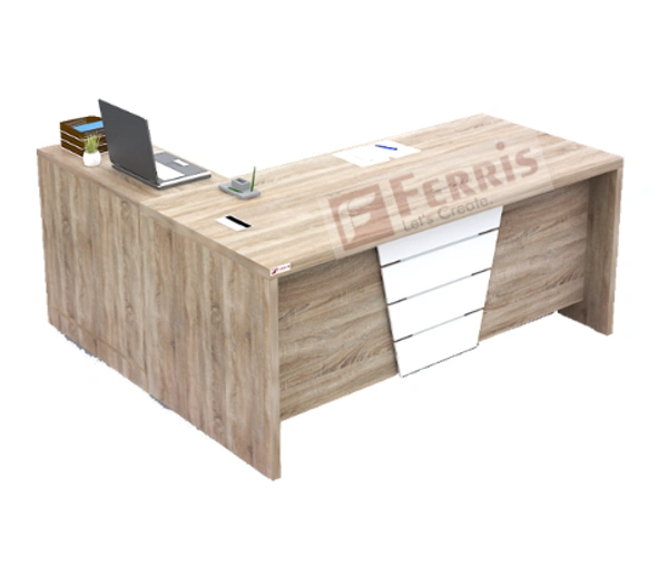 OFFICE TABLE WITH ATTACHED SIDE UNIT PT3-02