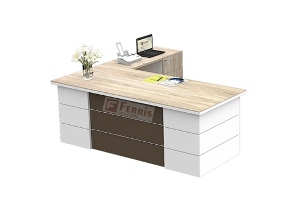 OFFICE TABLE WITH ATTACHED SIDE UNIT FP-MD-03