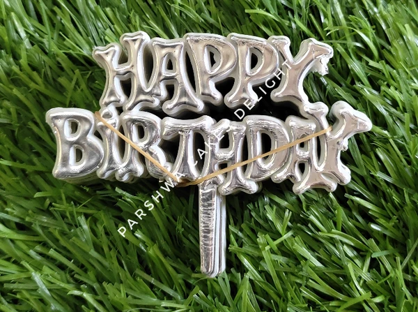 HBD BIG PLASTIC TAGS - 10PCS, SILVER