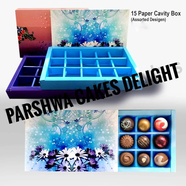 NEW 15 CAVITY CHOCOLATE BOX - ASSORTED SHADE BLUE/ PURPLE, 10 PCS