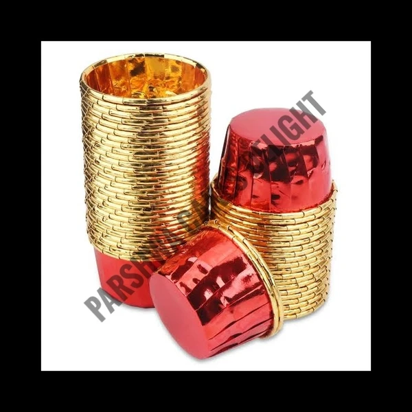 Metallic Foil Paper Cake Baking Cups - 50PCS, Metallic Red