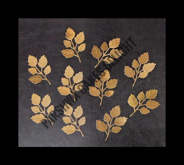 LEAF  - GOLD, 10 PCS, H 6.5 CM