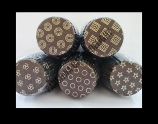 Chocolate Paper Liner - 100 PCS, Brown Design, 8 Cm