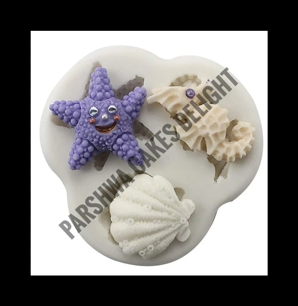 SEA SHELL MOULD  - 8 x 7.5 x 1.4 CM, 3 In 1