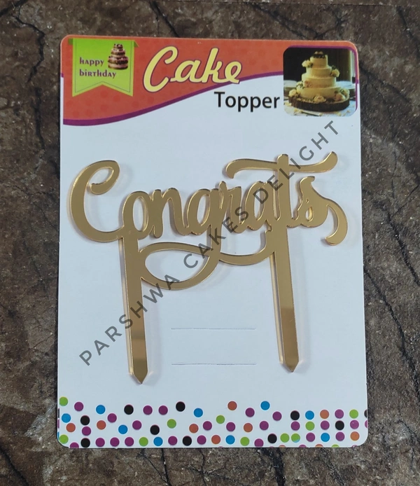 ACRYLIC TOPPER N - Congrats, 4.5 INCH, 22