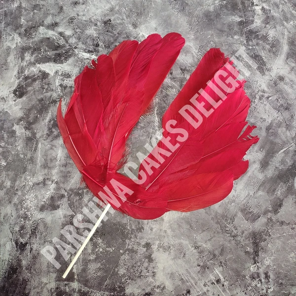 Angel Feather Wings Cake Topper - RED