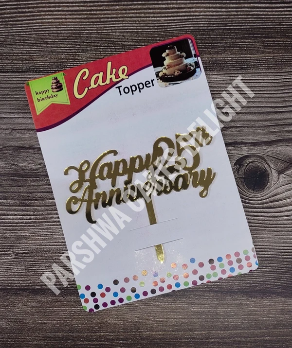 ACRYLIC TOPPER N - Happy 25th Anniversary, 4.5 INCHES, 36