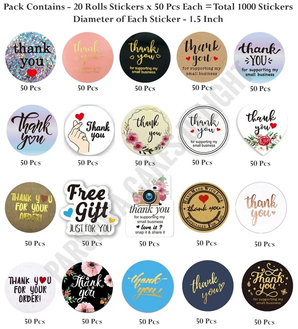 STICKER SET - 20 DESIGNS * 50 PCS EACH