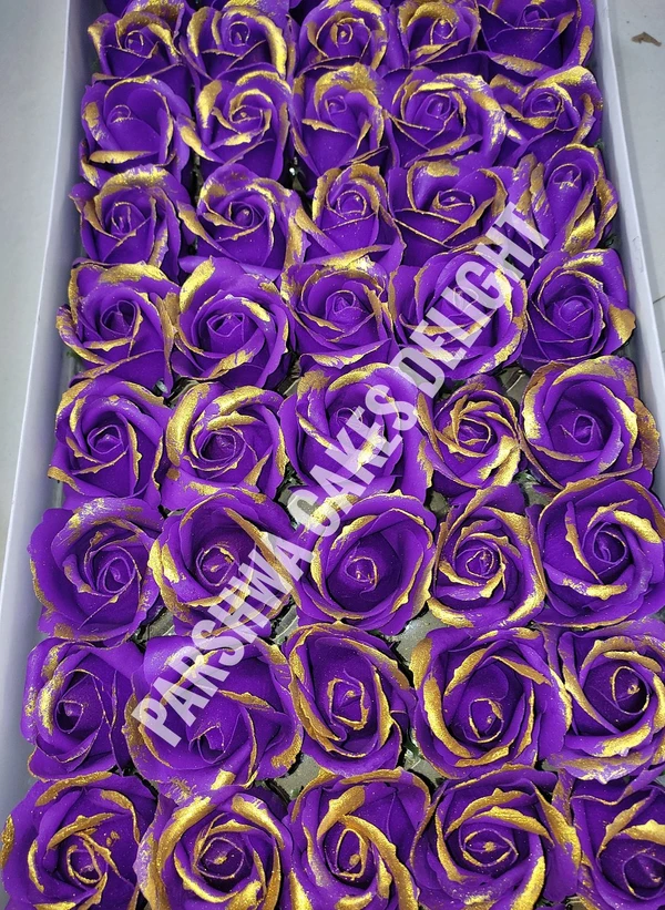 FRAGRANCE ROSES  - METALLIC PURPLE, 4 PCS PACK