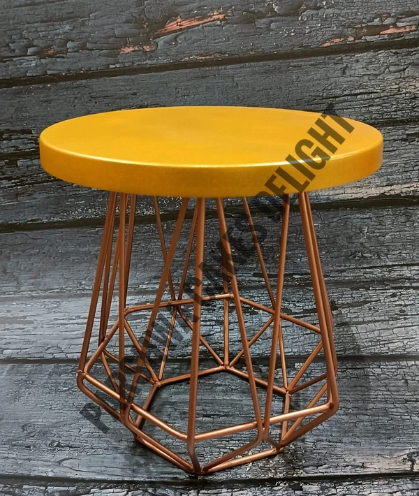 GEOMETRIC CAKE STAND - TOP COLOUR GOLD, PLATE SIZE 8 INCH