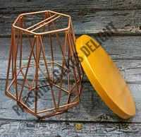GEOMETRIC CAKE STAND - TOP COLOUR GOLD, PLATE SIZE 8 INCH