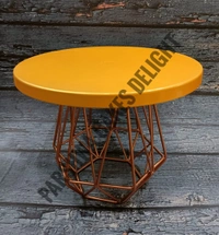 GEOMETRIC CAKE STAND - TOP COLOUR GOLD, PLATE SIZE 10 INCH