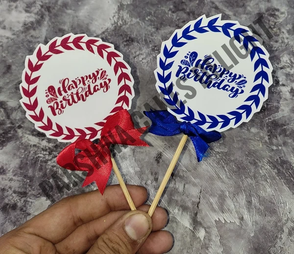 HBD TOPPER - RED & ROYAL BLUE, 2 PCS SET