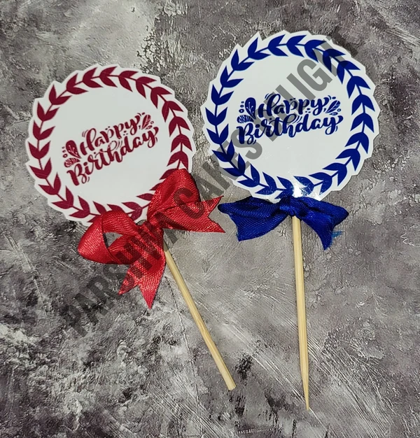 HBD TOPPER - RED & ROYAL BLUE, 2 PCS SET