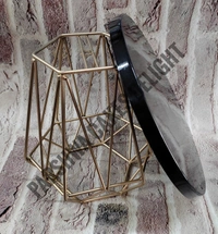 GEOMETRIC CAKE STAND - TOP COLOUR BLACK, PLATE SIZE 10 INCH