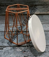 GEOMETRIC CAKE STAND - TOP COLOUR WHITE, PLATE SIZE 12 INCH