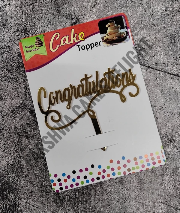 ACRYLIC TOPPER N - Congratulations, 4.5 INCHES, 63