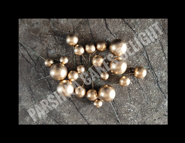 IMPORTED FAUX BALLS - GOLD, 2Cm - 2.5Cm - 3Cm - 4Cm, 1 Pkt