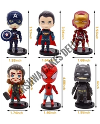 AVENGERS AND JUSTICE LEAGUE CAKE TOPPERS - 6 PCS SET
