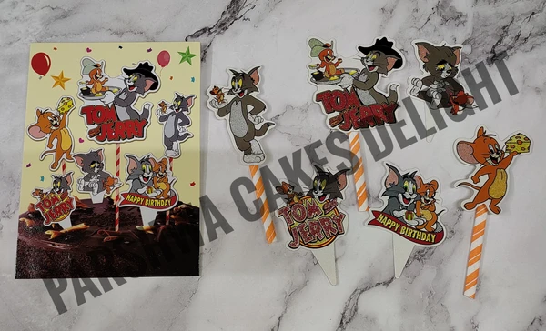 GLITTER THEME TOPPER - TOM & JERRY