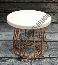 GEOMETRIC CAKE STAND - TOP COLOUR WHITE, PLATE SIZE 8 INCH
