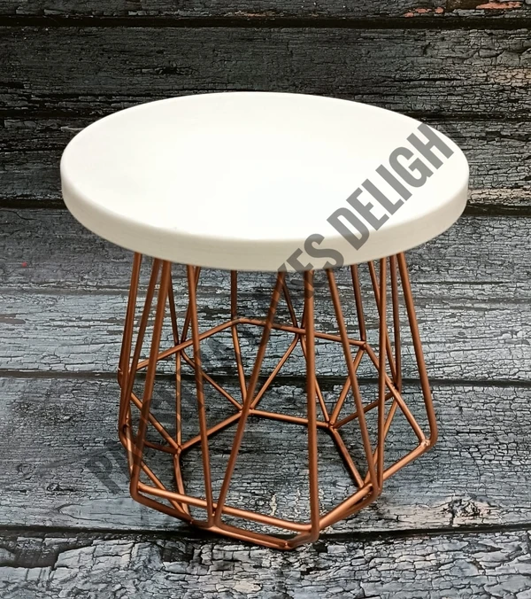 GEOMETRIC CAKE STAND - TOP COLOUR WHITE, PLATE SIZE 8 INCH
