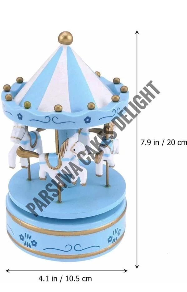 Musical Carousel Cake Topper Cake Decoration - BLUE