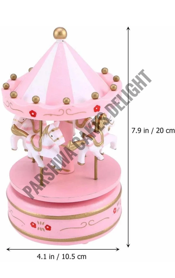 Musical Carousel Cake Topper Cake Decoration - PINK