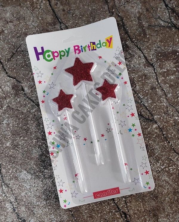 STAR CANDLE - RED, 1 PC