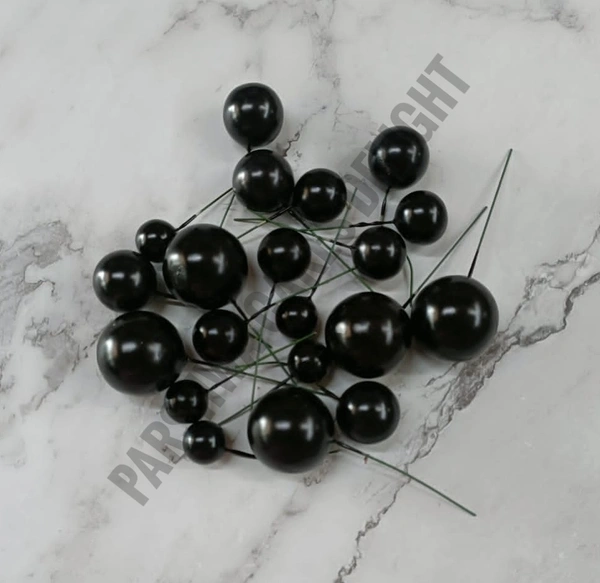 IMPORTED FAUX BALLS - BLACK, 2Cm - 2.5Cm - 3Cm - 4Cm